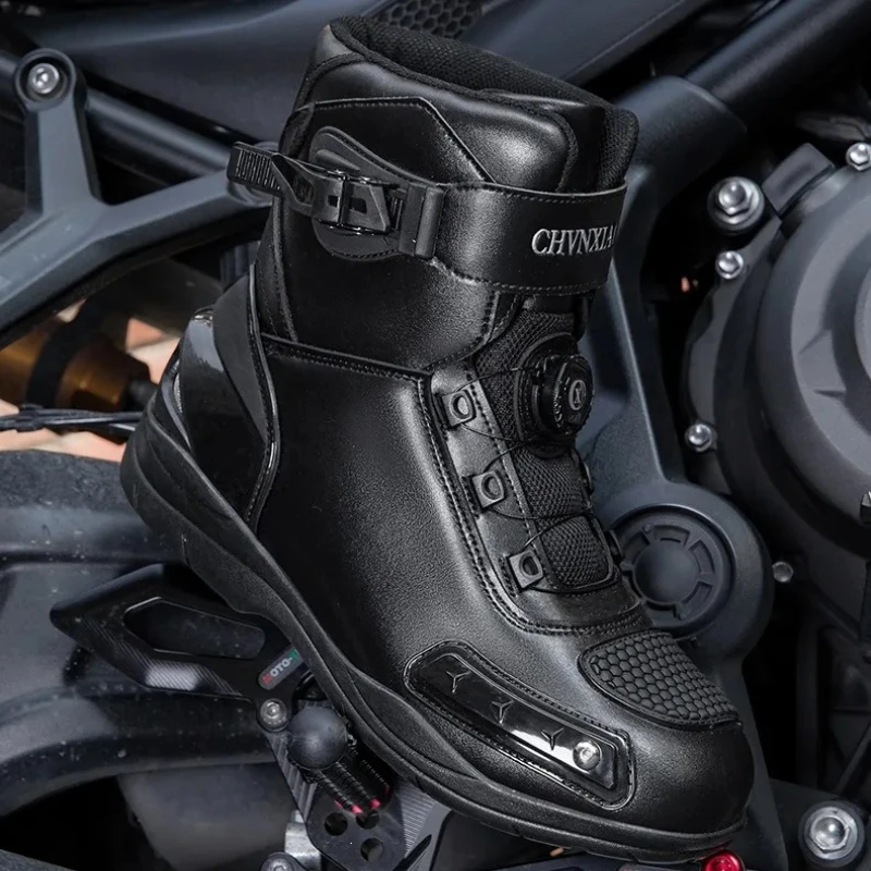 New Motorcycle Boots Men Waterproof Anti Slip Motos Riding Shoes TPU Anti Collision Protection Man Motorbike Protective Boot