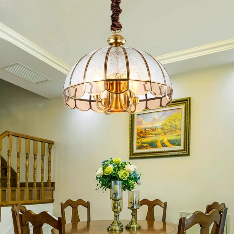

American Style Modern Art Copper LED Pendant Lights Restaurant Hotel Parlor Bedroom High-end Chandelier Indoor Decor Lighting