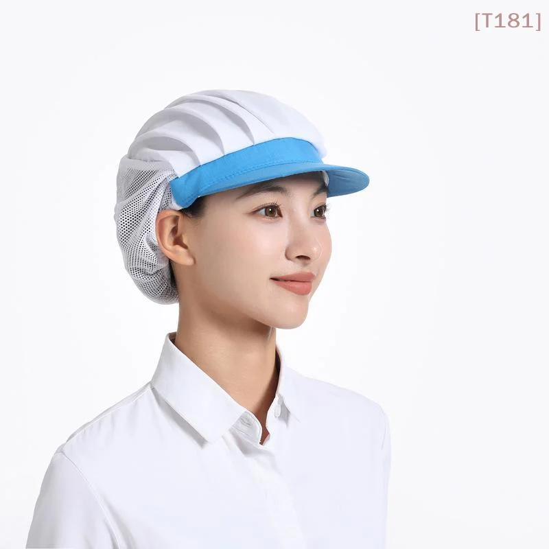 Breathable Mesh Work Hair Cover Cap With Brim And Elastic Edge For Restaurant Kitchen Food Factory Catering Workers Daily Use