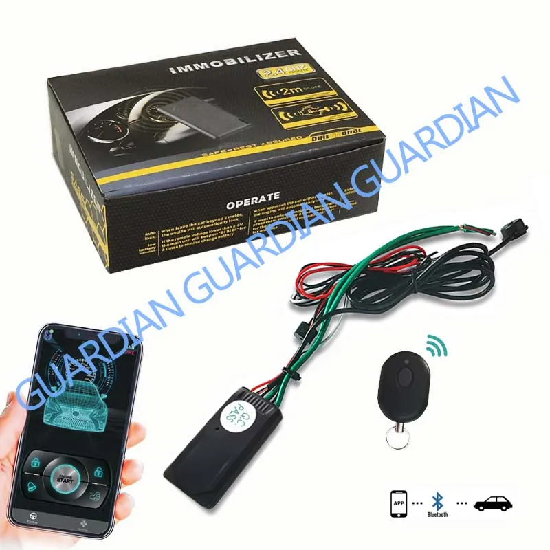 BG26 Bluetooth Control Portable Immobilizer Wireless Engine Automatic Lock Car Alarm System Universal Anti-Hijacking Smart Key