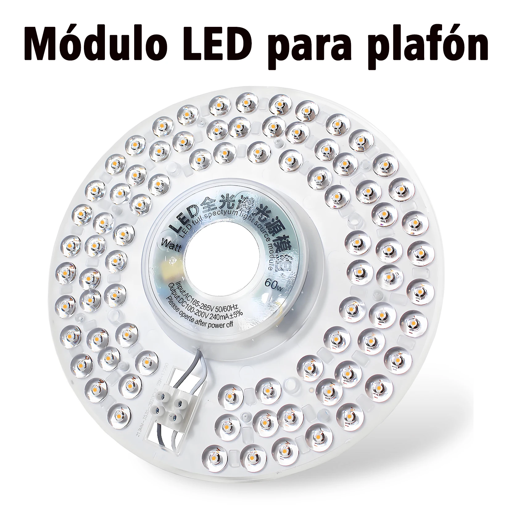 Panel de luz LED para techo, módulo LED AC220V, placa de luz LED redonda de repuesto de 20W 40W para lámparas de techo y ventiladores de techo