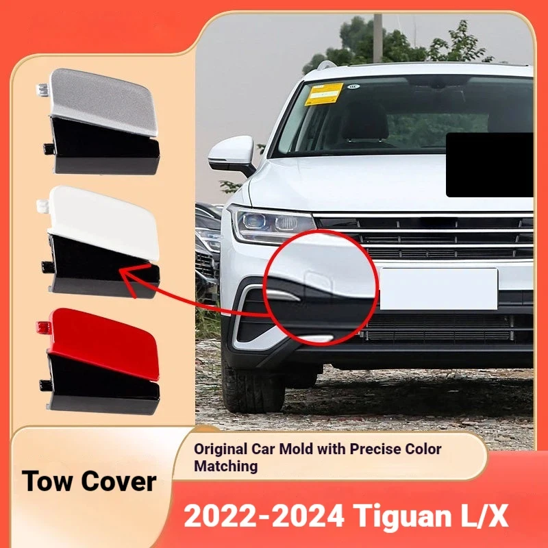 Fits 22-24 Volkswagen Tiguan L/X Trailer Cover Front Bumper Trailer Hook Cover Traction Hook Cover Tow Cover Tow Cover