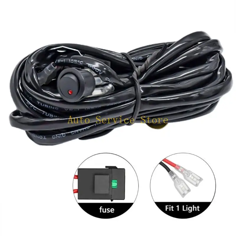 462A ATV Car LED Work Light Fog Lights Wire Switch Harness Motorbike Headlight Spotlights Wire Cable Power On Off Waterproof