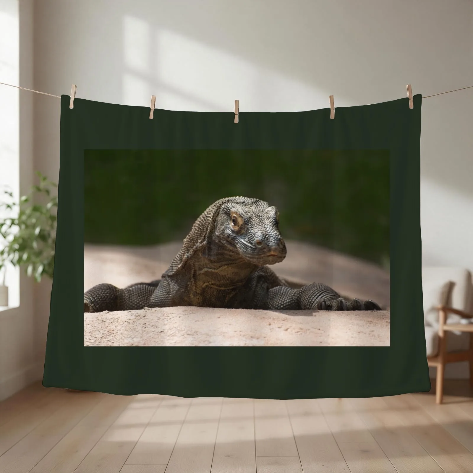 Komodo monitor dragon Throw Blanket couch cozy soft plush fuzzy picnic outdoor blanket