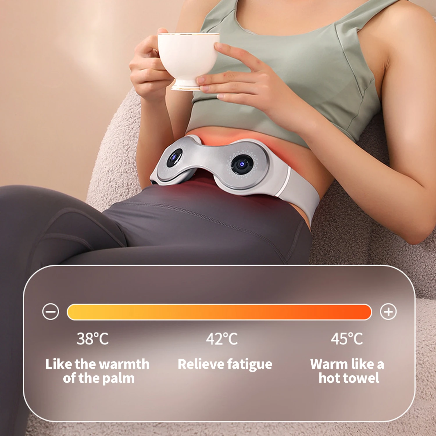 Waist Massager Waist Warming Belt Pulse Heat Red Light Pad Vibration Abdominal Massager Waist Massage Gift Box