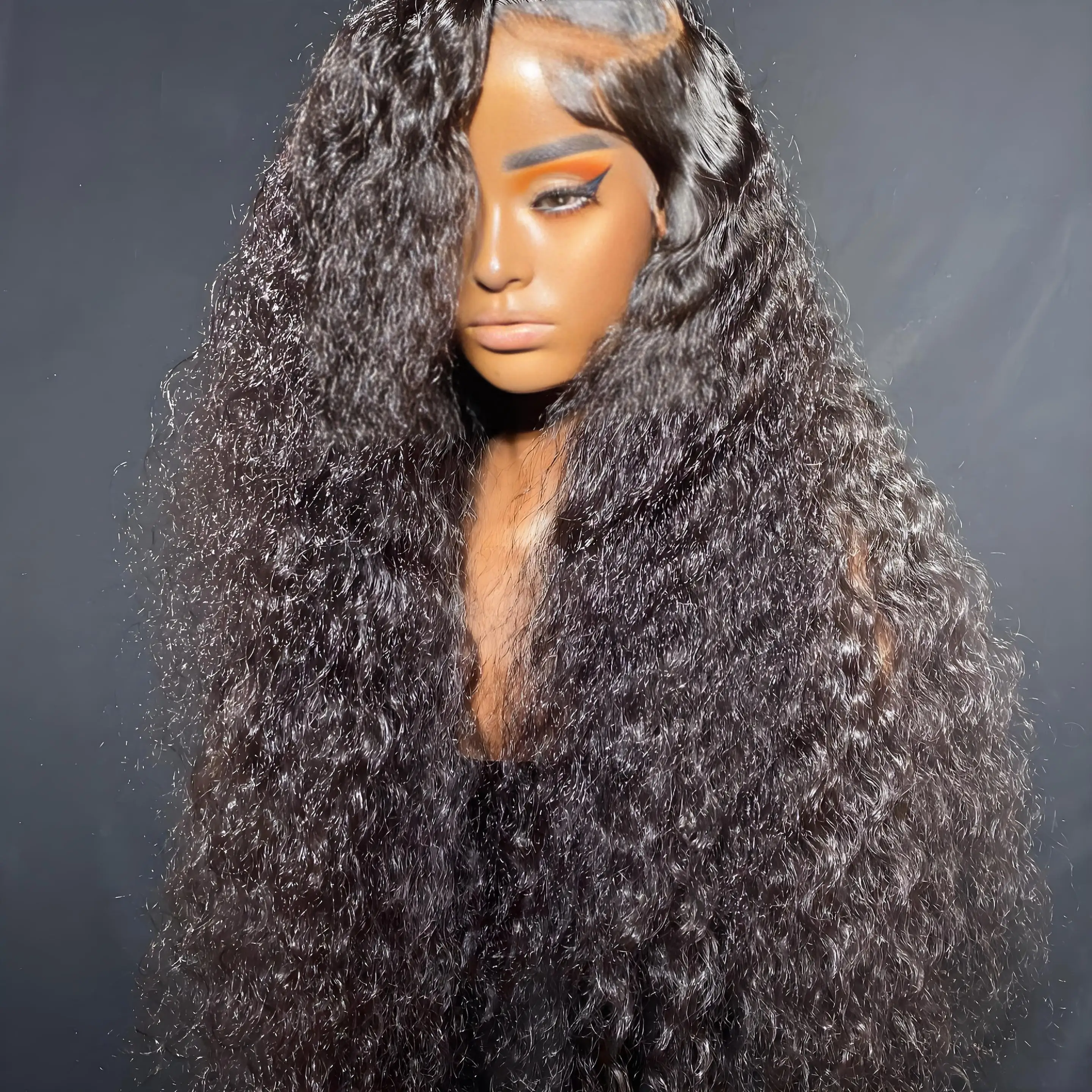 

Парик из натуральных волос с глубокой волной, 40-44 дюйма, с прозрачной кружевной передней частью 13x6, парик с кружевной передней частью 13x4, плотность 250, бразильские волосы, предварительно выщипанные.