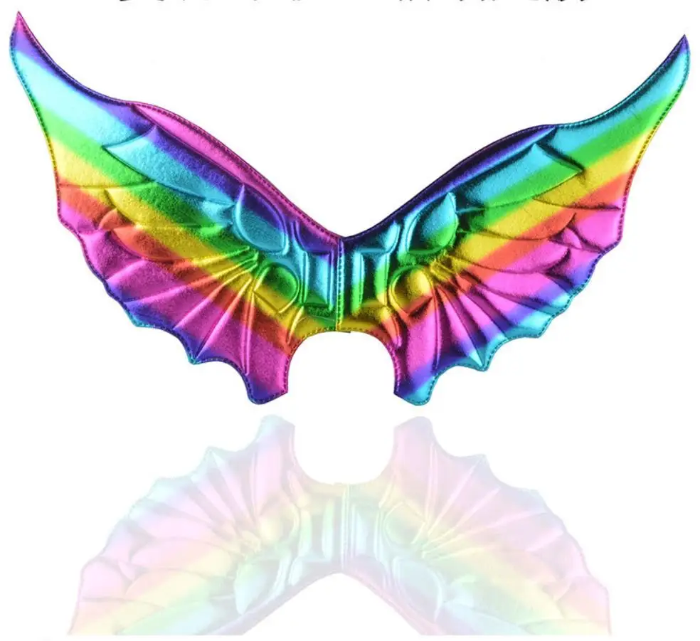 25pcs/lot Cosplay Wing Decoration Halloween Bat Dinosaur Dragon Wings Party Rainbow Metlic Color Wing Pretend Play Costume Props