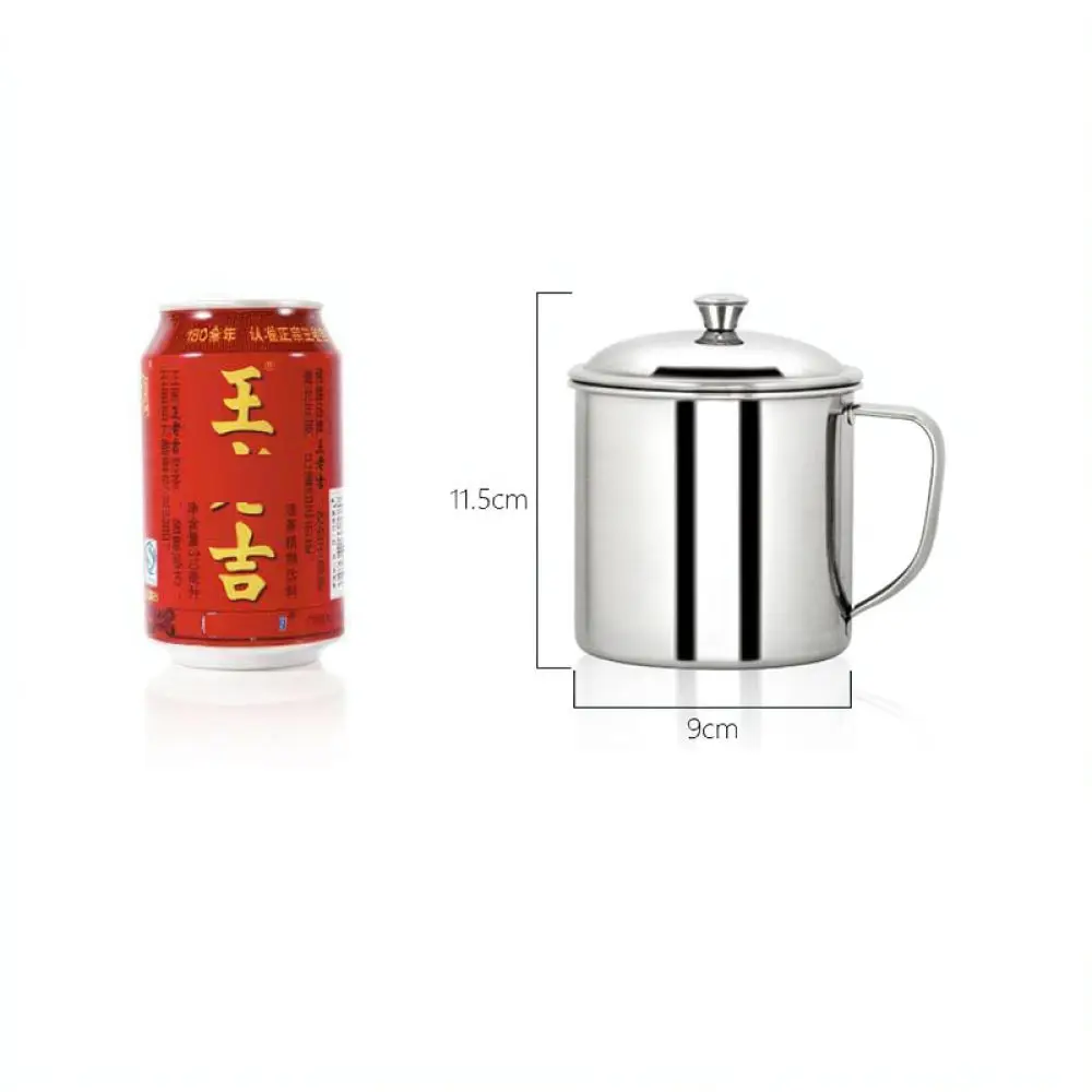 High Quality 304 Stainless Steel Drinking Mug Robust Metal Water Cup Portable Student School Container With Secure Lid