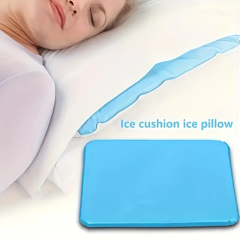 Cooling Gel Ice Pillow Pad, Reusable Cold Sleep Cushion for Summer Night, Fever Relief, Bed Rest & Home Daily Cooling Accessory