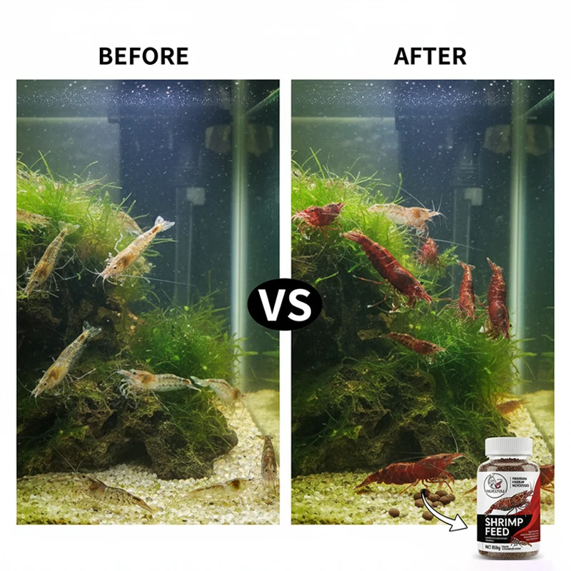 280g Shrimp Food Crystal Cherry Black King Kong Aquarium Feed Color Enhancing Crayfish Crab Shell Molting Pellet Pet Nutrient