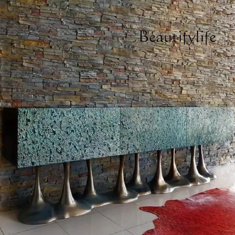 N40 Modern simple light luxury dining side cabinet, foyer entry against the wall, porch cabinet, texture art locker