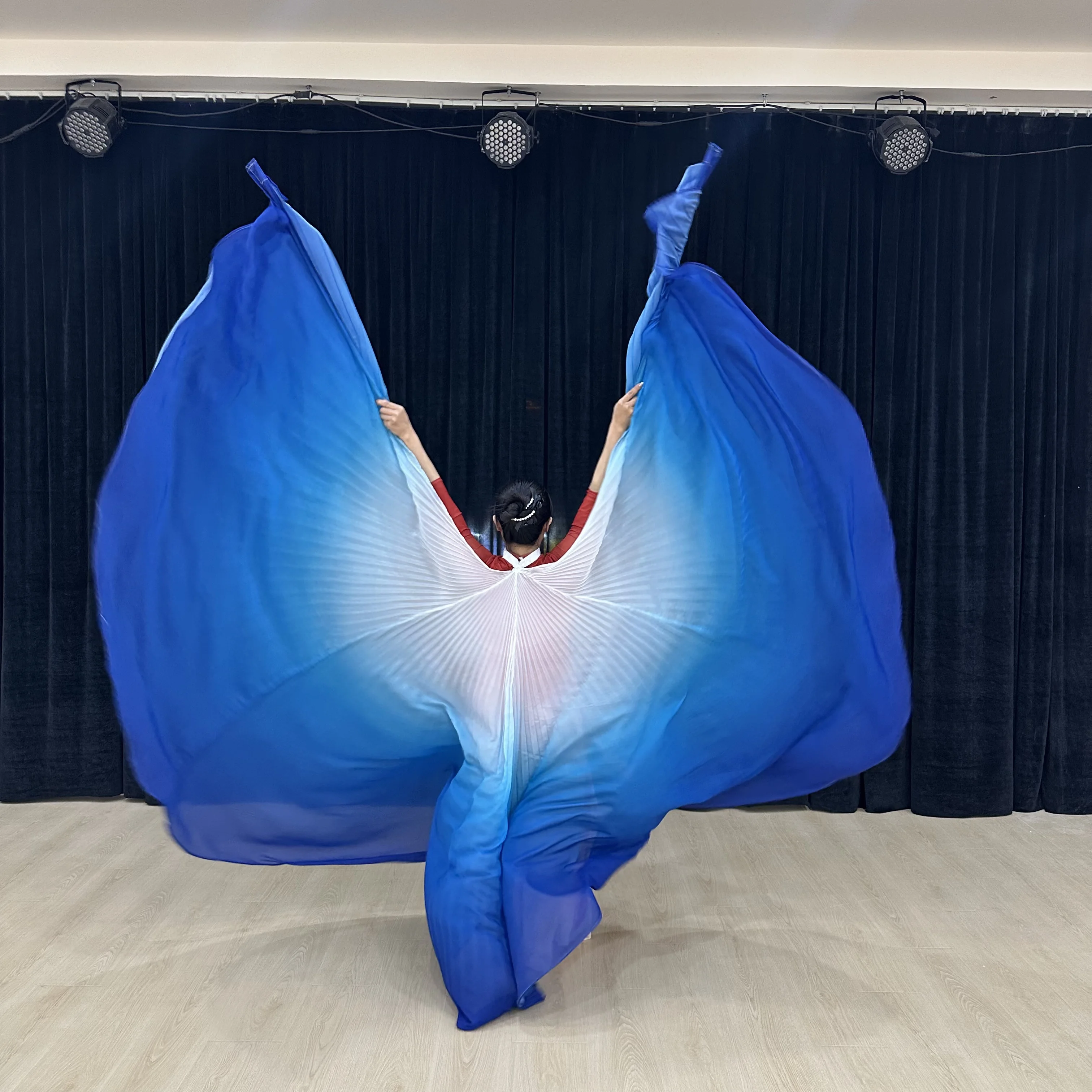 

360 Degree Worship Angle Isis Wings Chiffon Soft Cape Women's Professional Belly Dance Costume for Halloween Carniva Show Stage
