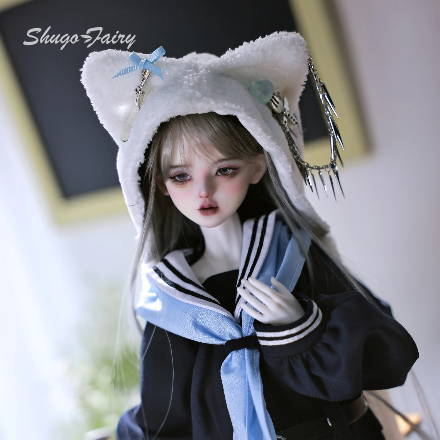 Shugairy Moko Bjd 인형 1/4 풀 세트, 일본 교복 스타일 세일러 세트 장난감, 여아용 볼 조인트 인형 Bjd 