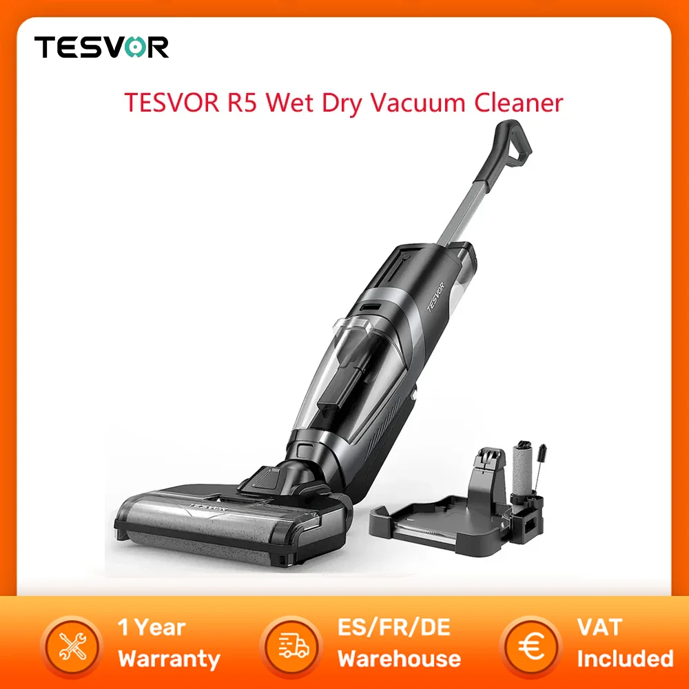 TESVOR R5 Wet Dry Vacuum Cleaner 13000Pa Suction 3-in-1 Vacuum Washing Mopping Wireless Floor Cleaner 45min Runtime