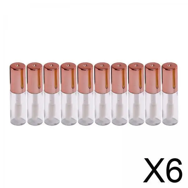 Bottiglie vuote per lucidalabbra da viaggio, vasetti cosmetici trasparenti con applicatori per trucco personale e campioni