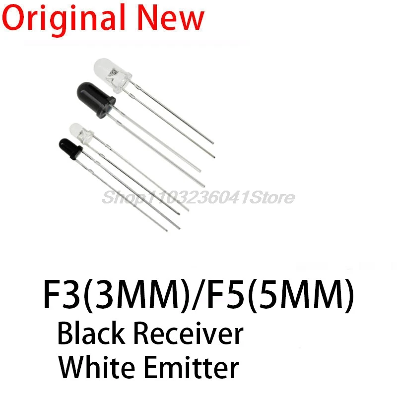 10Pairs/pcs F3 3mm F5 5mm 940nm LEDs Infrared Emitter and IR Transmitter Receiver Diode Diodes 301A Infrared to tube For Arduino