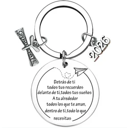 Spanish Class of 2026 Graduation Keychains Gifts Inspire Quote for Students High School Graduates
