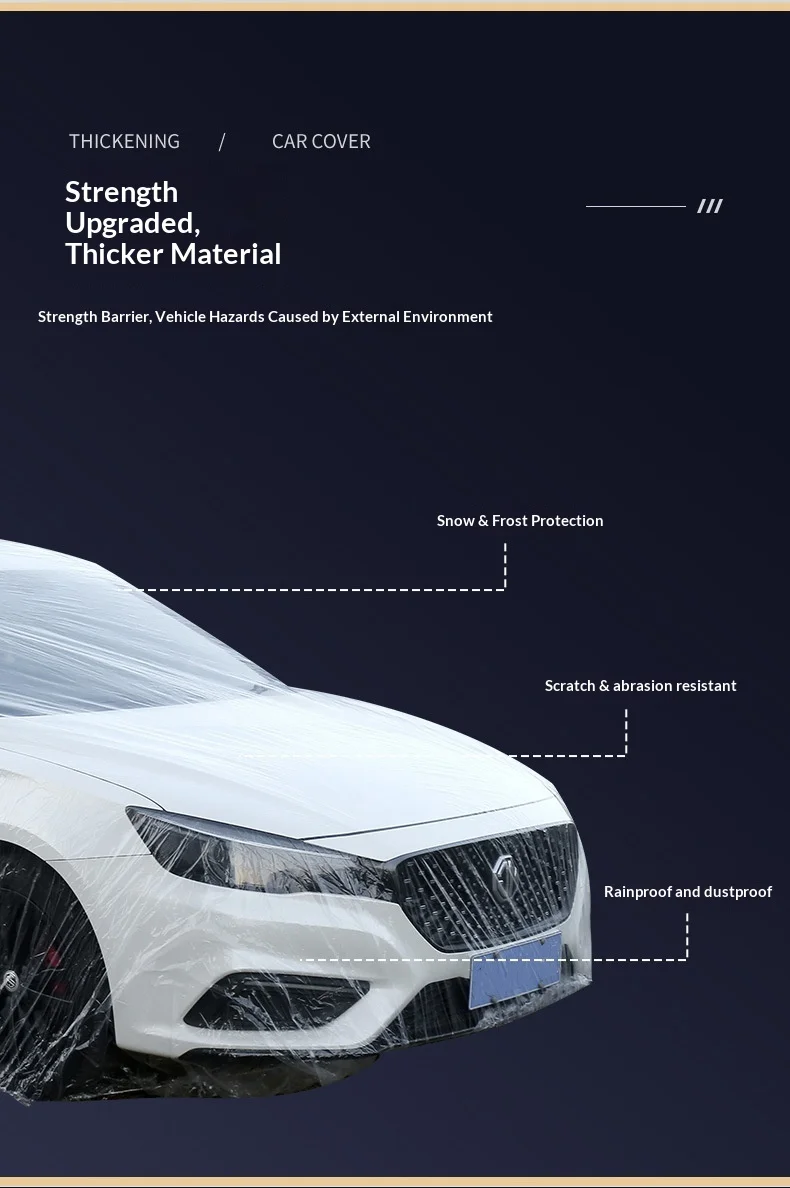 All-Weather Disposable PE Car Cover – Indoor/Outdoor Dust & Rain Protection — detail 4