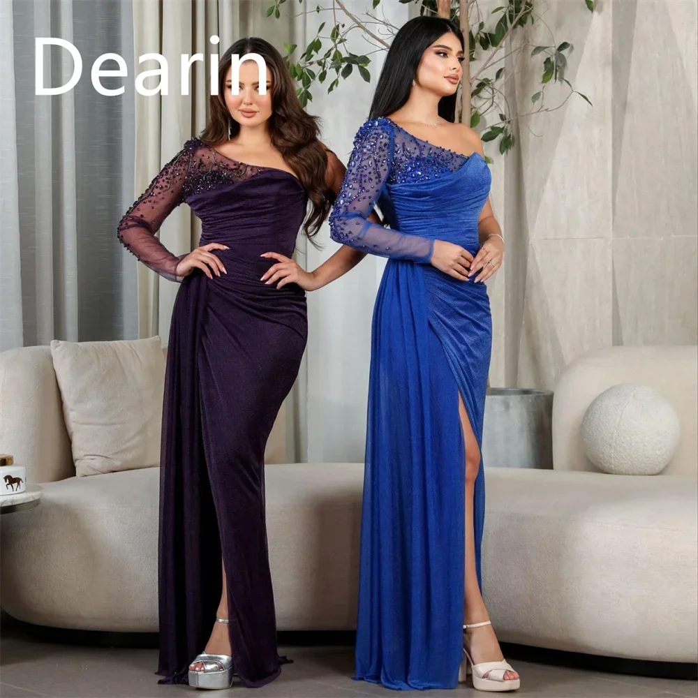 Dearin-Robe de Rhformelle personnalisée pour femmes, une colonne initiée, jupes longueur au sol, étreignant, robes sur mesure pour occasions, robe de soirée