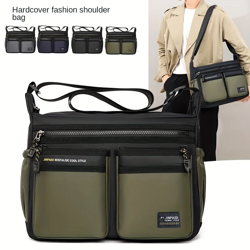 Multifunctional Fashion Casual Shoulder Bag, Waterproof Business Crossbody Bag for Men Daily Commuting