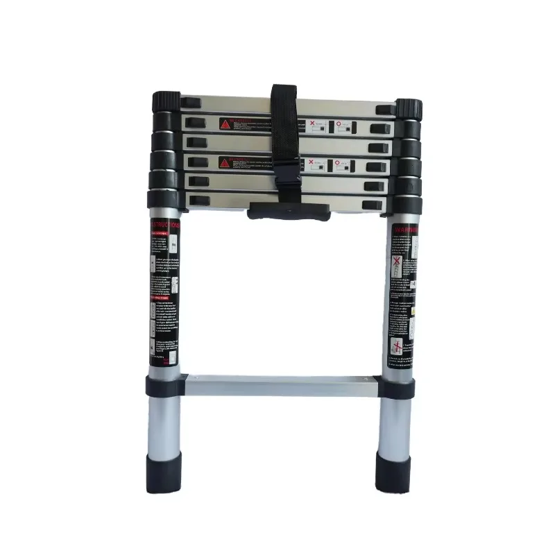 1.4M Single-sided Aluminum Alloy Telescopic Ladder Industrial Outdoor Insulated Straight Ladder Household Folding Ladder