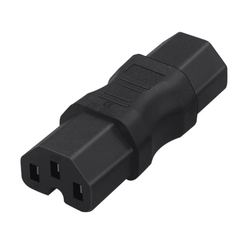 Zwarte IEC C13 vrouwelijke naar C15 vrouwelijke stroomkoppeling adapter 10A 250V stroomverlengconnector stekker voor computer PDU UPS server
