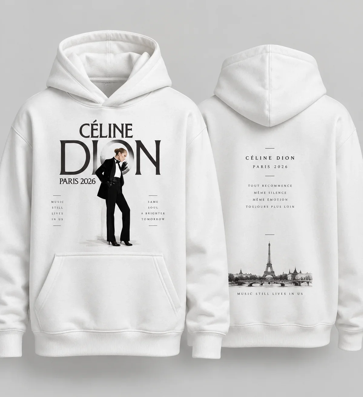Celine Dion Paris 2026 Comeback Show 3D Print Hoodie Portrait Graphic Unisex Men Women Streetwear Casual Sweatshirt Kids Clothes