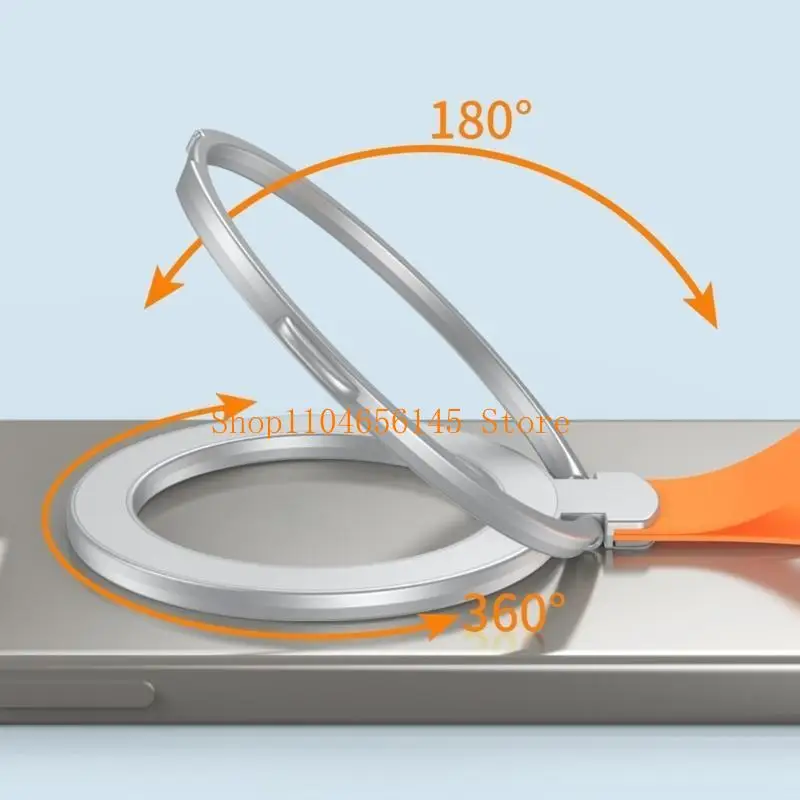 5asd Universal Adjustable Finger Rings Magnetic Buckle Holder Mobile Phone Rack Bracket Foldable Design Silicone Hanging Rope