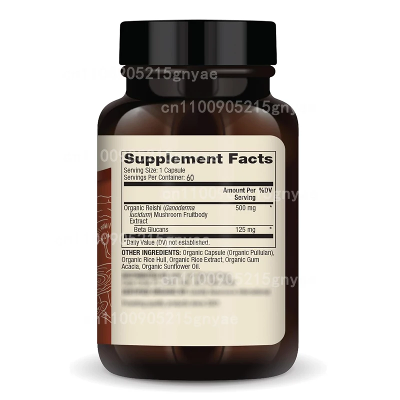 

Органическая добавка Рейши, капсулы с экстрактом гриба, мощные красные веганские капсулы без ГМО, 90 капсул в бутылке