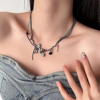 Dragonflys Pendant Necklace Adjustable Length Neckchain Unique Collarbone Chain Jewelry Fashionable Accessory for Women