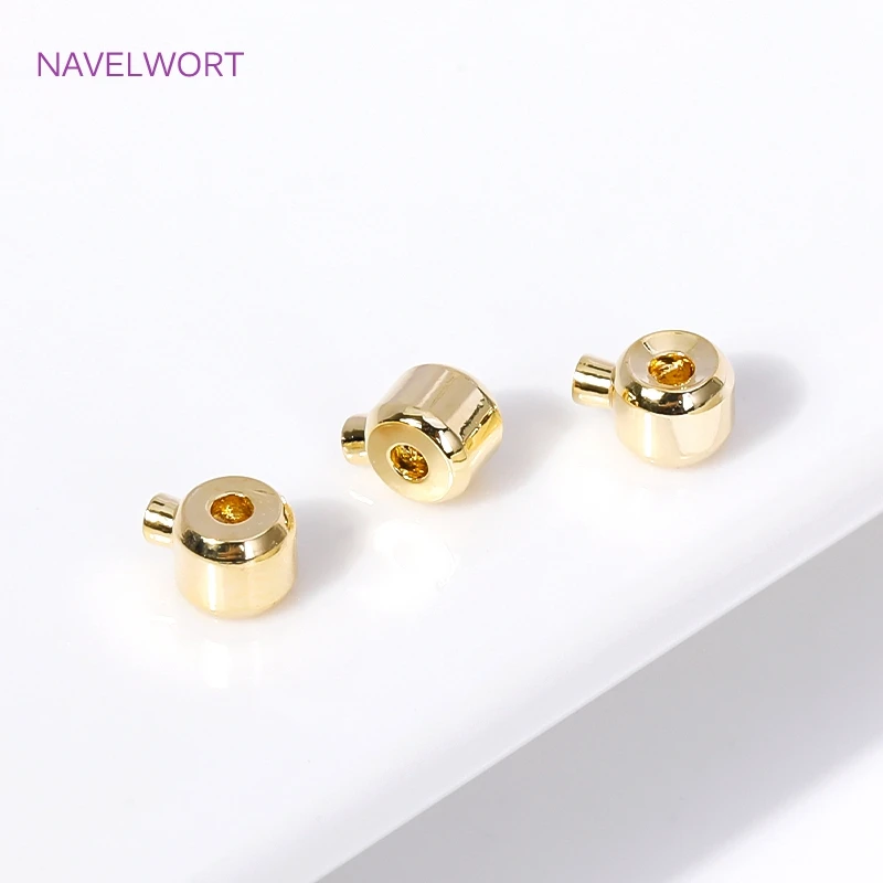 Brass 18K Gold Plated Clip Station Clasps,Ball Snap Clasps,Ball End Cap for Memory Wire,DIY Jewelry Making Accessories Wholesale