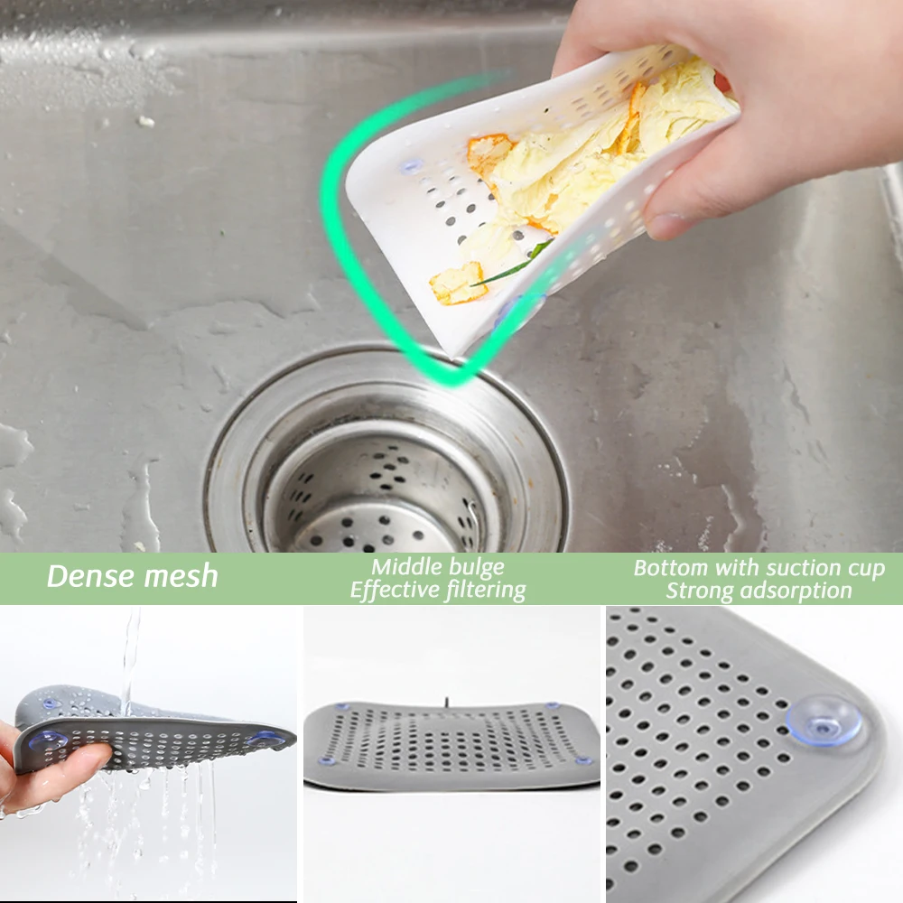 Upgrade Kitchen Hair Sink Filter Silicone Anti-blocking Bathtub Stopper Bathroom Floor Drain Shower Sink Household Strainer Tool