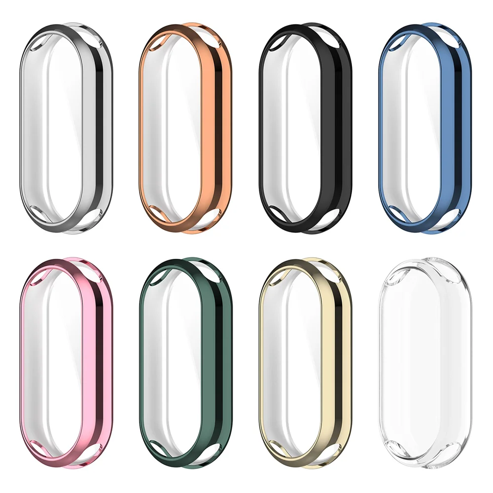 Soft TPU Protective Cover for Xiaomi Mi Band 8 Full Cover Screen Protector Plating Case For xiaomi mi band 8 Case Accessories