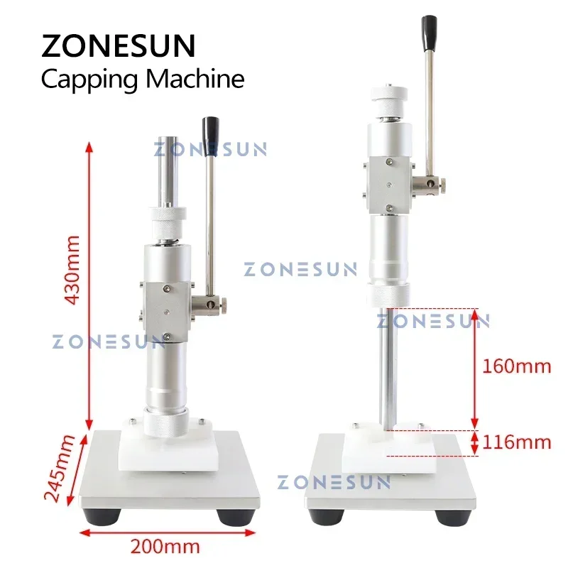 ZONESUN ZS-TYG2 Manual Crimping Capper Metal Cap Press Machine Capping Machine Perfume Crimper Bottle Capper Spray Crimper