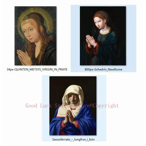 

3pcs -GOOD quality-TOP art -Christianity Religious print art The Virgin in Prayer print art on canvas -- free shipping cost