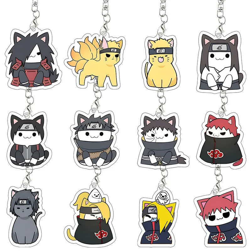 Naruto Acryl-Schlüsselanhänger Uchiha Sasuke Uzumaki Deko-Accessoires Anhänger Schlüsselanhänger Charakterfiguren Taschenanhänger Geburtstagsgeschenk