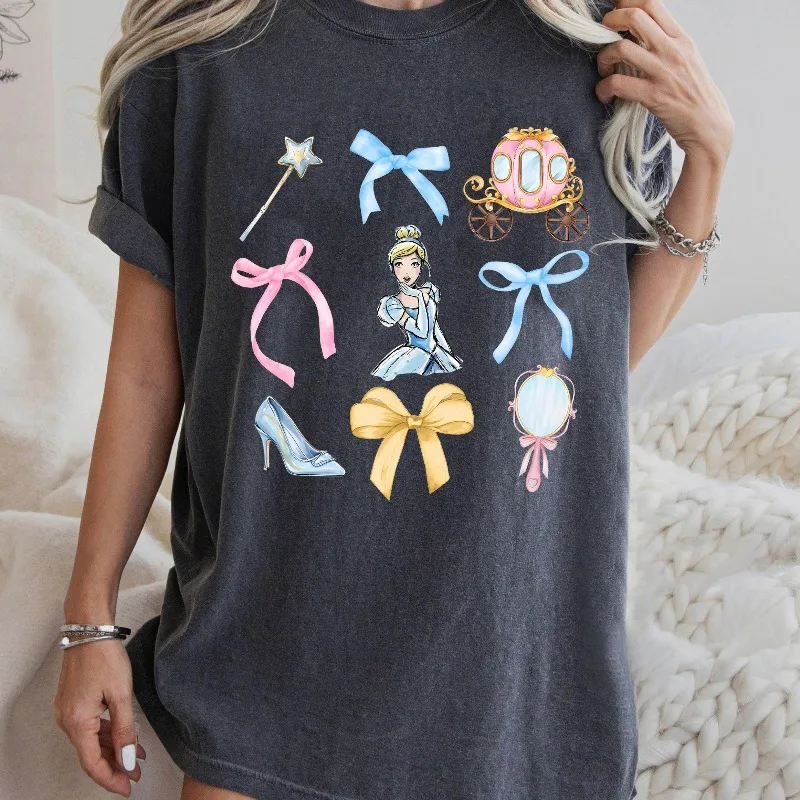 

Disney Cinderella Princess Sun Lantern Shirt Disney Watercolor Coquette Bows Tshirt WDW Disneyland Trip 2025
