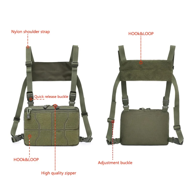 Tactical Chest Bag Men\'s Functional Vest Bag Survival Army Molle System Kit Bag Backpack Locomotive Backpack