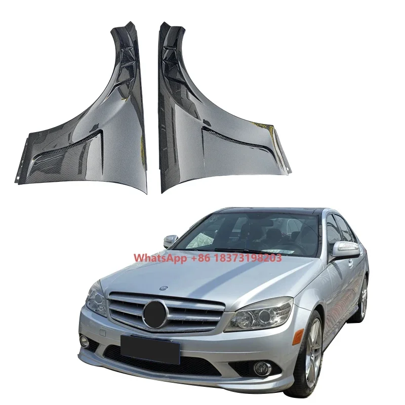 BENSNEES Customized Side Real Carbon Fiber Fender for Mercedes W204 C200 C250 C300 2010 2011 2012 Carbon Fibre Fender Upgrade