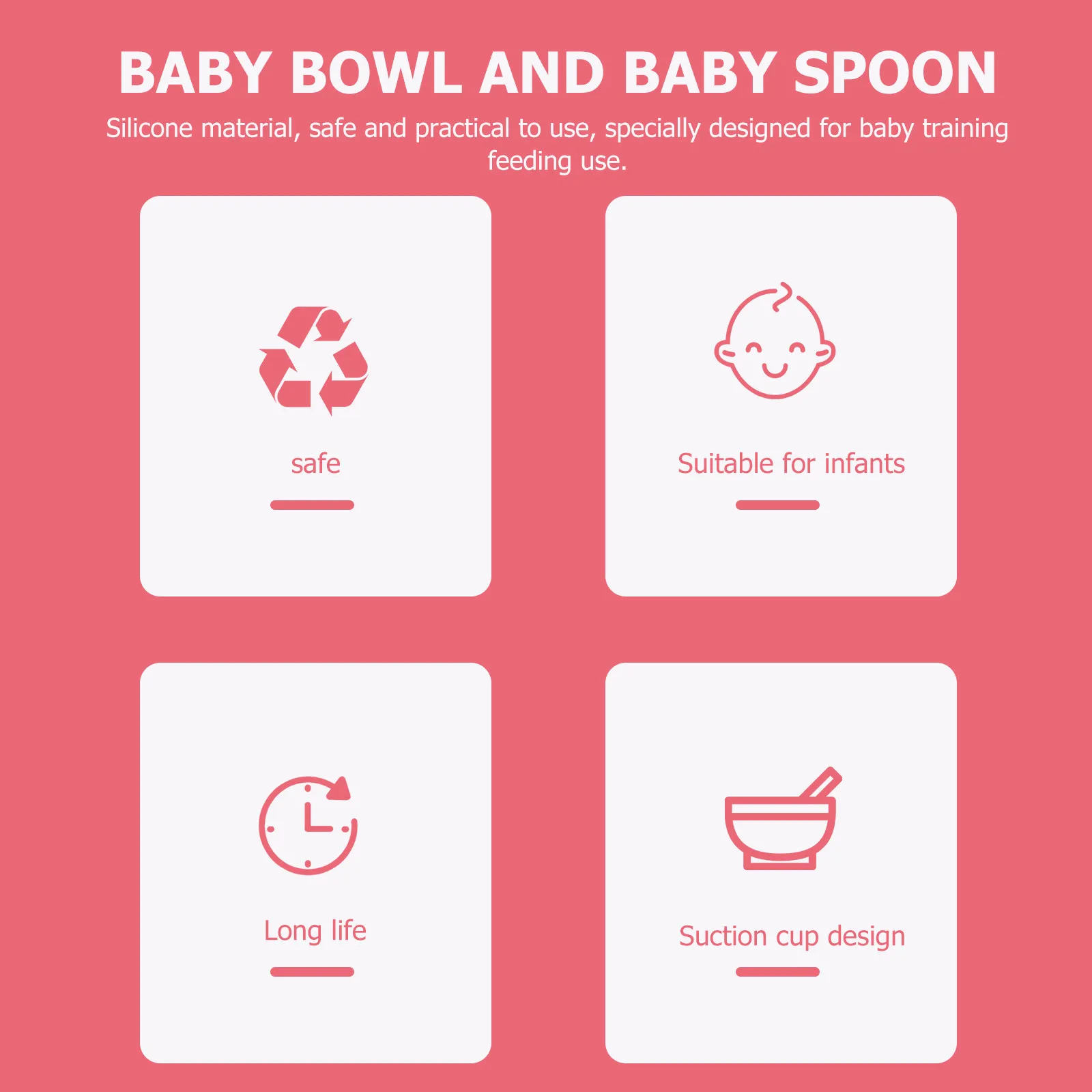 

1Set Baby Bowl Fork Spoon Suction Cup Silicone Tableware Kids Feeding Training Utensils Toddler Infant Feeding Set Baby Spoon