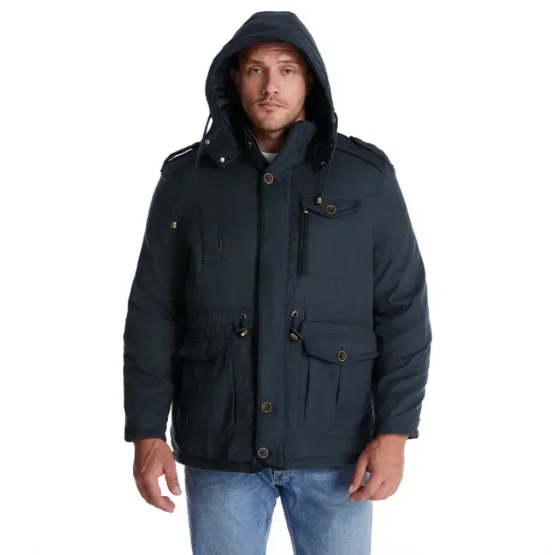 

WINTER Jacket Cashmere Fleece Inner Cotton-Padded Male Windbreaker Hooded Outwear Cotton Parka Snow Mens Thicken Warm Coats