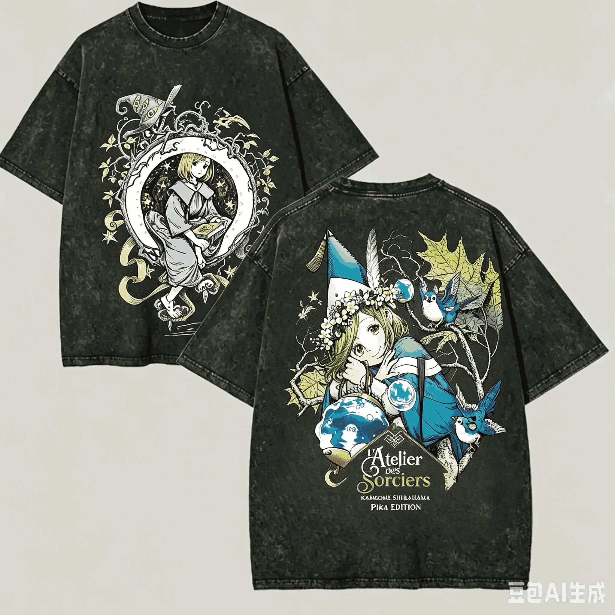 Witch Hat Atelier Washed T-shirt Anime Lover Harajuku New Model Oversized Vintage Loose Streetwear Classic Unisex high quality