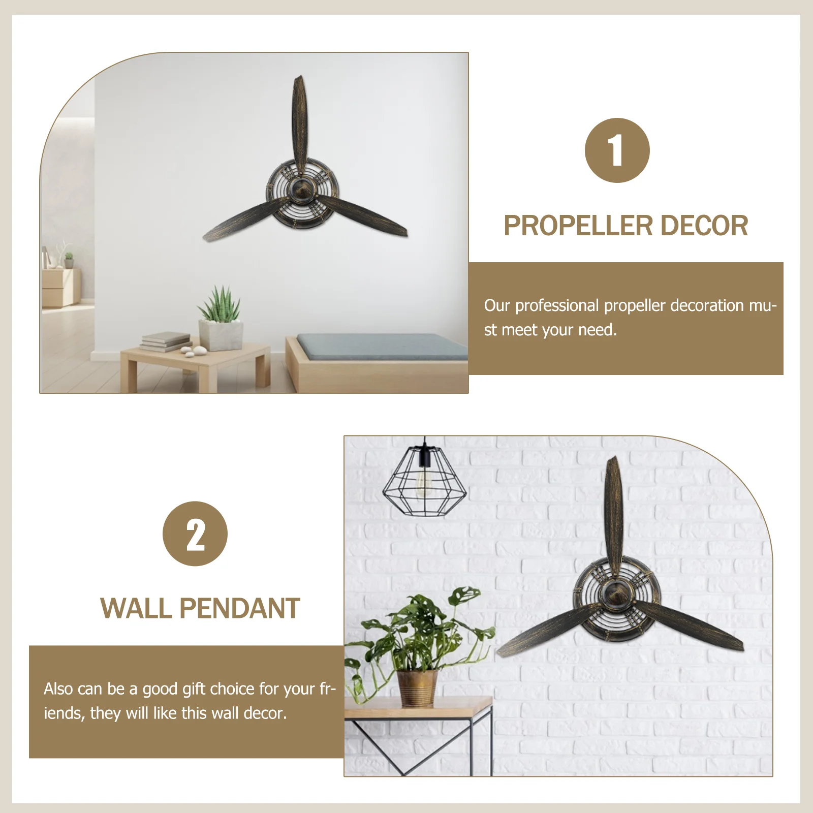 Propeller Wall-mounted Unique Design Decor Multiple Job Ornament Pendant Decorate New Feeling Home Bar Supply Iron