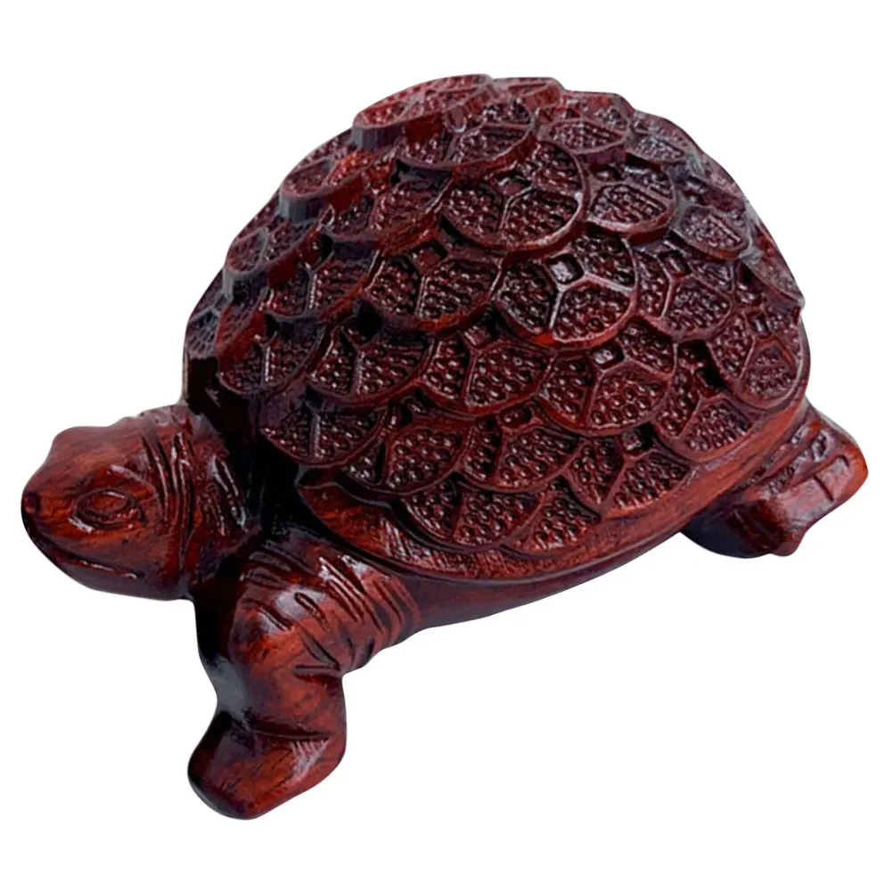 

Wooden Turtle Statue Small Water Turtle naments Light Brown Mini Craft Decorative Animal Sculpture Home Office Garden