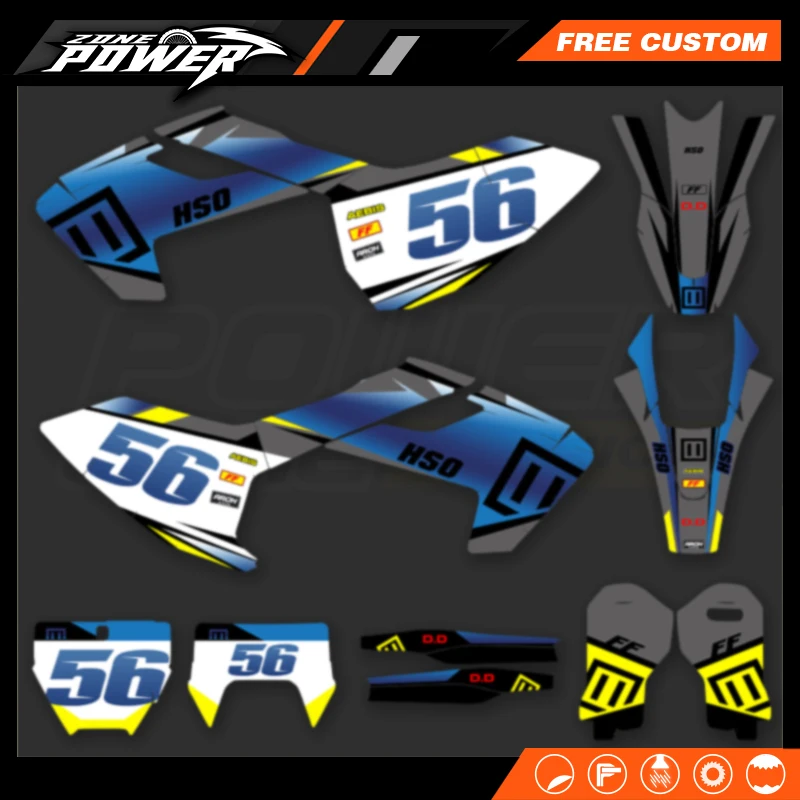 Powerzone Motorcycle Graphics Decals Sticker Kit for Husqvarna TE FE 150 200 250 300 350 400 450 2017 2018 2019 TC FC 16-18 114