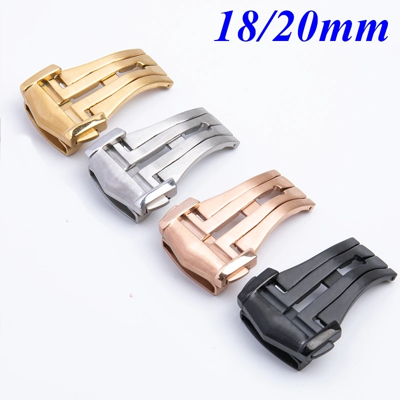 New 18mm 20mm Stainless Steel Brushed Deployant Folding Clasp Buckle For Omega Seamaster Speedmaster De Ville Series Universal