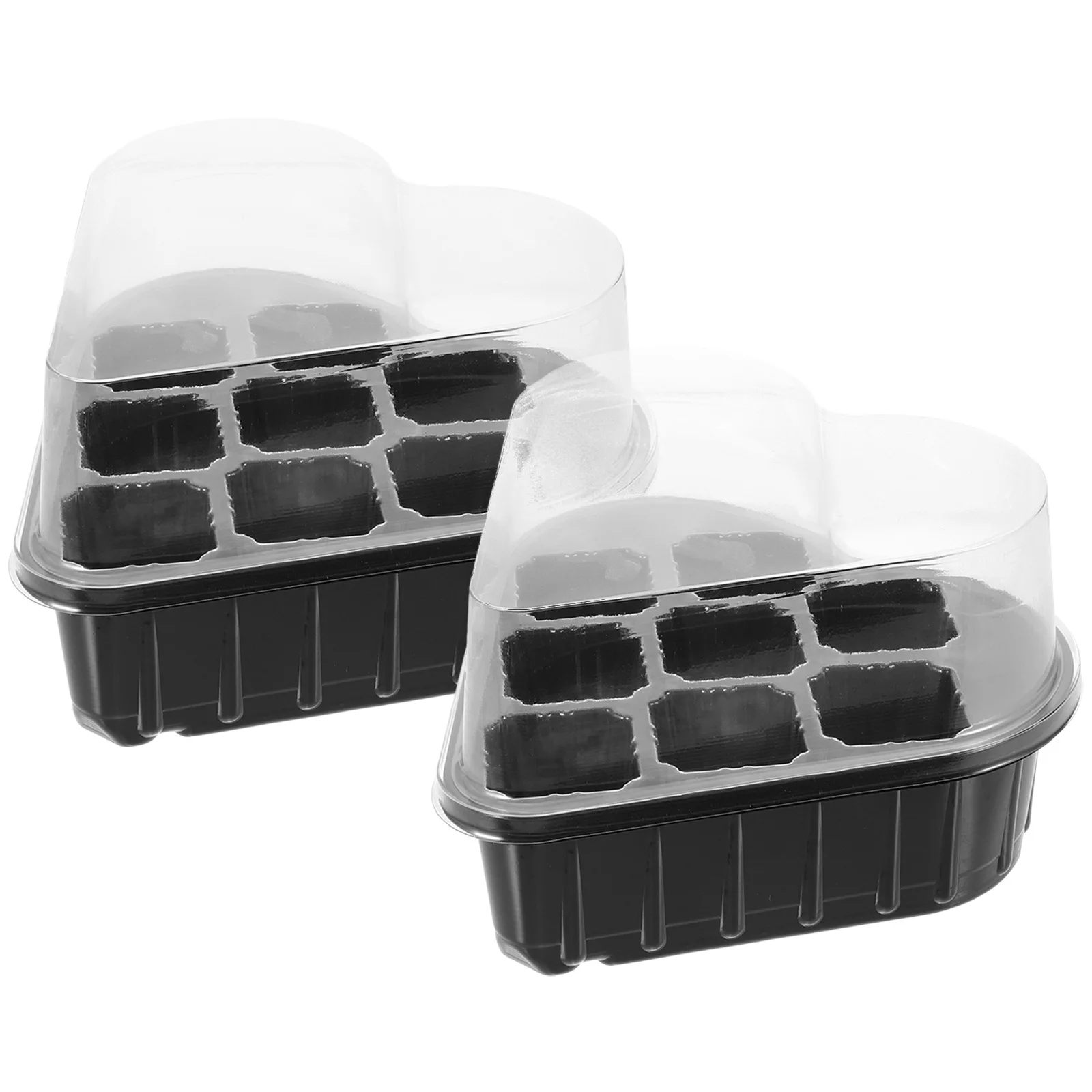 

2Sets Starter Tray Nursery Planter Plastic Germination Trays 8-Cell Seedling Box Indoor Micro Growing Kit Garden