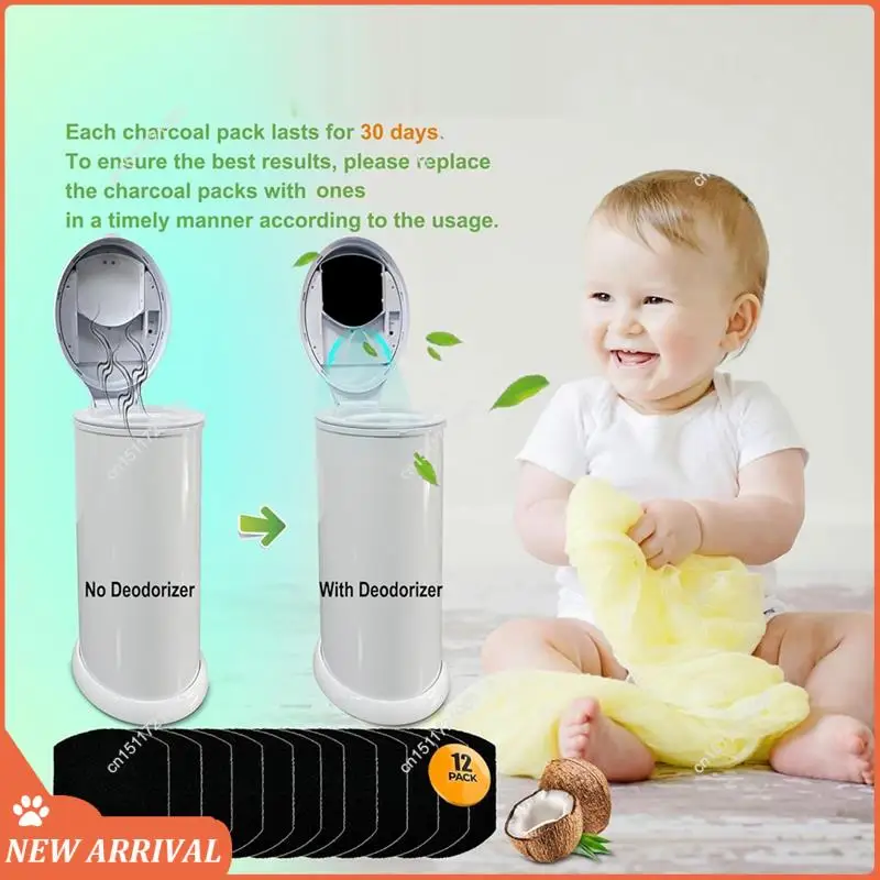 

Emption!12 Pack Baby Diaper Pail Deodorizer For Ubbi Steel Diaper Pail Activated Charcoal Odor Filters