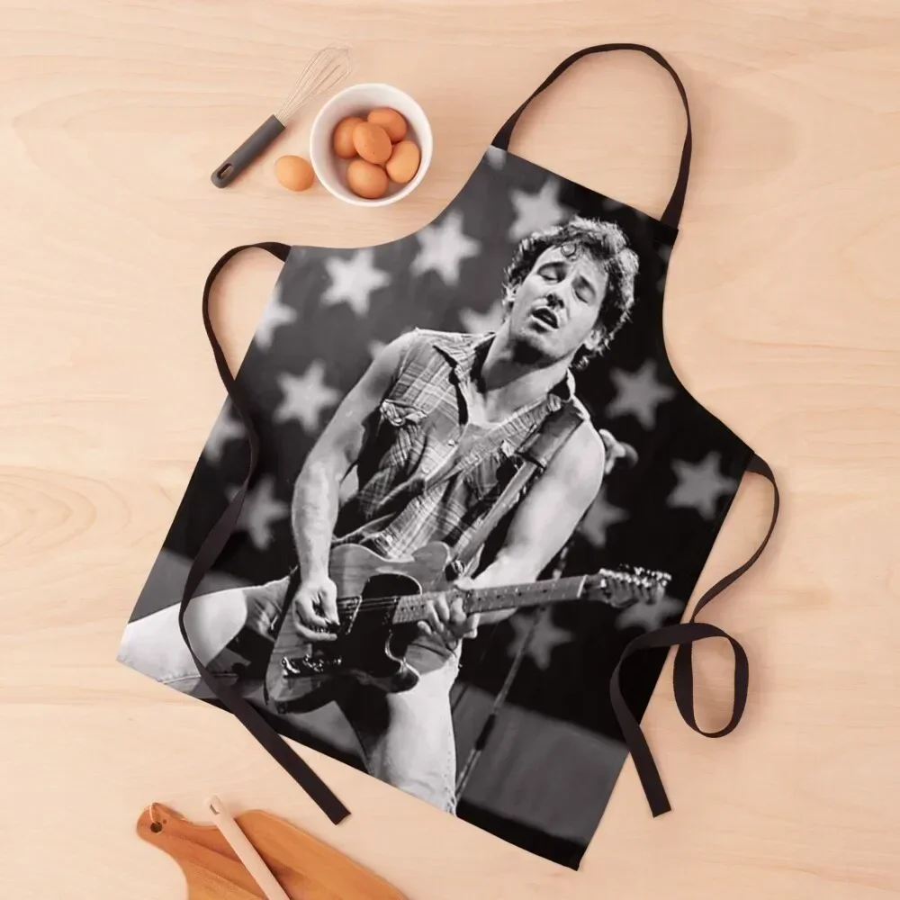 Guitar Springsteens Flag Poster Apron home women Kitchen Tools Accessories Apron