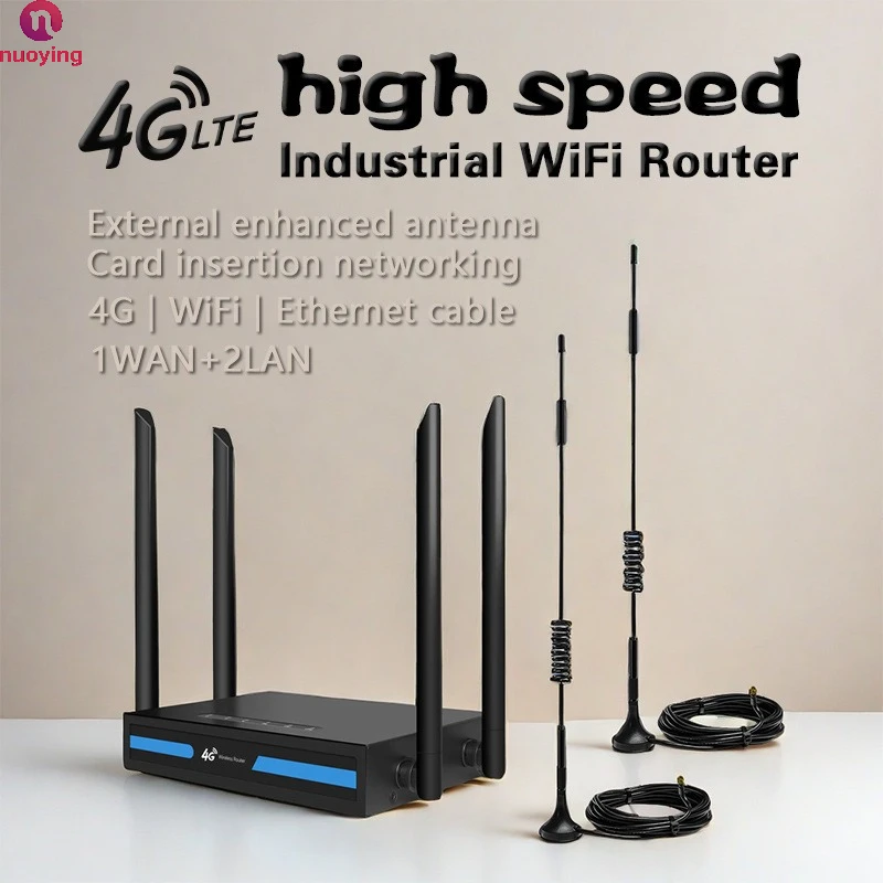 NUOYING 4G/5G Kabelloser CPE-Router mit Externer Außenantenne SIM-Kartensteckplatz Hochgeschwindigkeits-WLAN-Netzwerkgerät